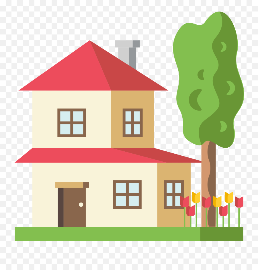House Emoji Png Transparent - Casa Con Jardin Dibujo,Home Emoji