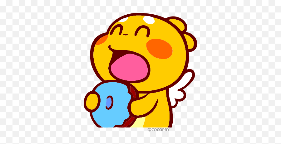 Telegram - Qoobee Sticker Eating Emoji,Emoticons For Qq Messenger