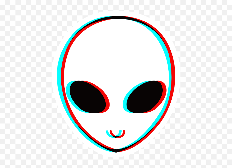 Alien Head In 3d Anaglyph Style Alien Aesthetic Lilo And - Trippy Drawings Emoji,Space Invader Emoji