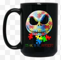 Jack Skellington Autism Itu0027s Ok To Be Different Mug Emoji,It's Ok Emoticon
