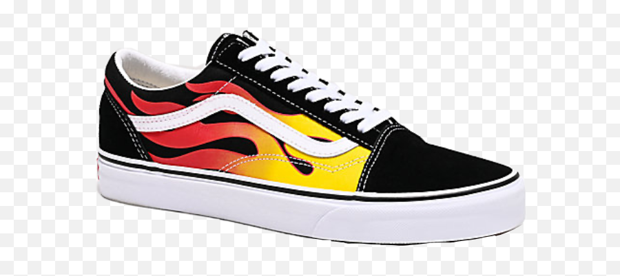 Flames Vans Shoes Aesthetic Sticker - Vans Ayakkab Bayan Alev Desenli Emoji,Emoji Shoes Vans