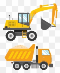 Kids Tipper And Digger Wall Sticker - Transparent Construction Truck Png Emoji,Dump Truck Emoticons