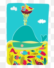 Whale Illustration Decal - Art Emoji,Whale Emoji Pillow