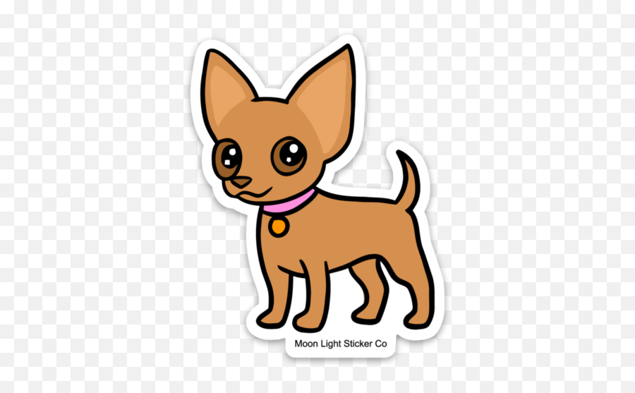 Animal Stickers Vinyl Waterproof Stickers Moon Light - Animal Figure Emoji,Cat And Chihuahua Emoticons