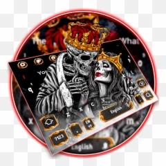 Gold Skull King Queen Keyboard Theme - Background Kings Queen Tengkorak Emoji,King And Queen Emoji