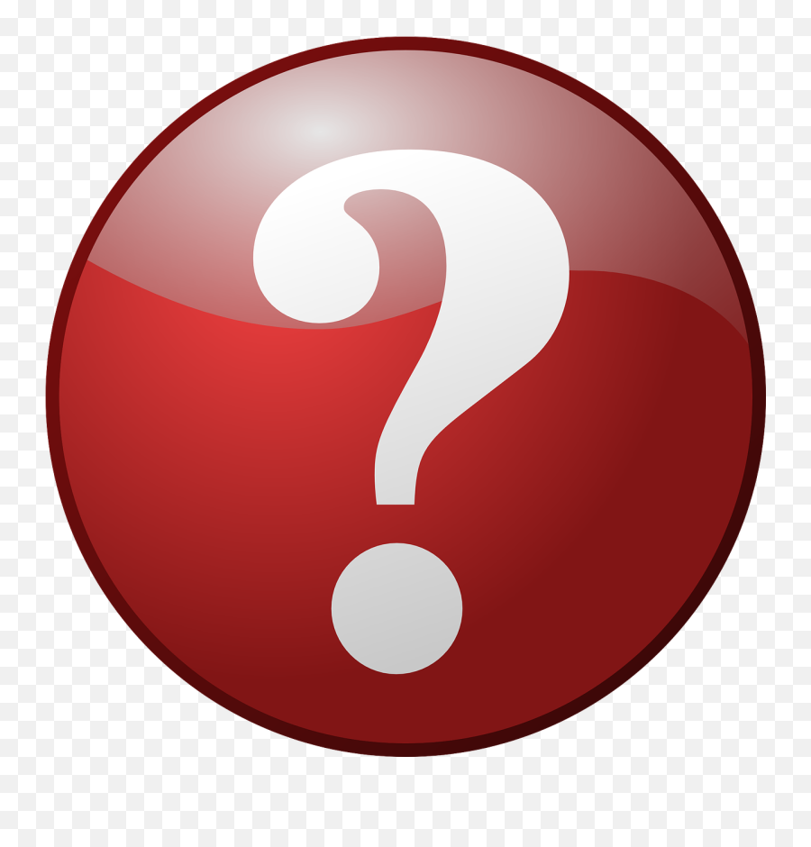 Question Mark Button Red Round Shiny - Red Question Mark Button Emoji,Question Mark Emoji Transparent