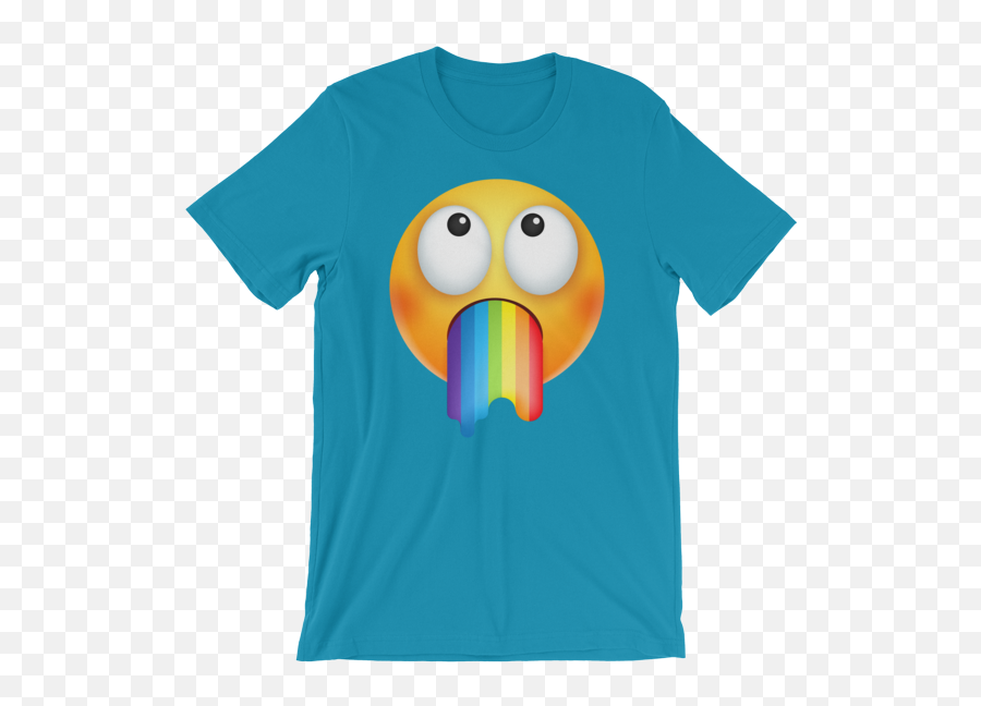 Funny Emoticon Shirts - Emoji Puking Rainbows Short Sleeve Lil Wayne Mona Lisa,Side Tonuge Emoji