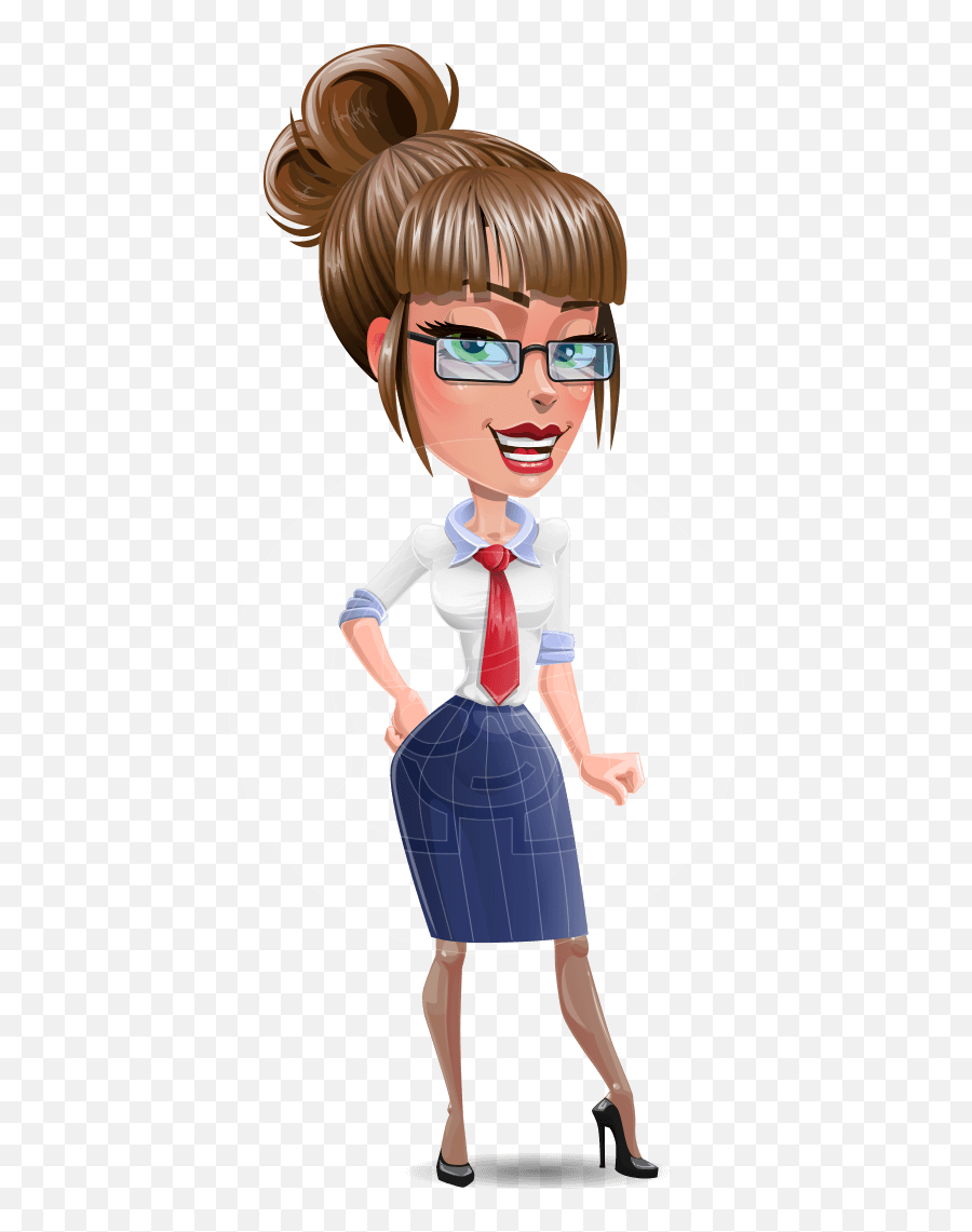 Cute Female Teacher With A Skirt Cartoon Character Graphicmama - Cute Teacher Cartoon Character Emoji,How To Draw Cartoon Female Faces Emotions