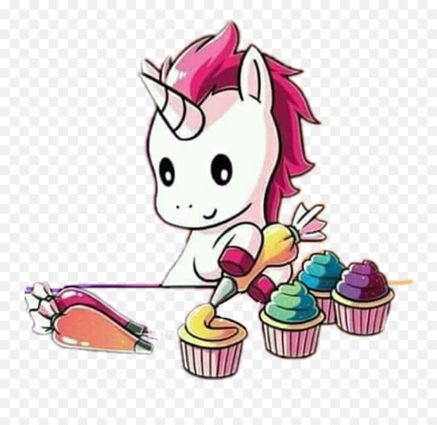 Cute Kawaii Wallpaper Unicorn Clipart - Unicorn Making Cupcakes Drawing Emoji,Emoji Cupcake Wallpapers