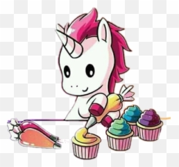 Cute Kawaii Wallpaper Unicorn Clipart - Unicorn Making Cupcakes Drawing Emoji,Emoji Cupcake Wallpapers