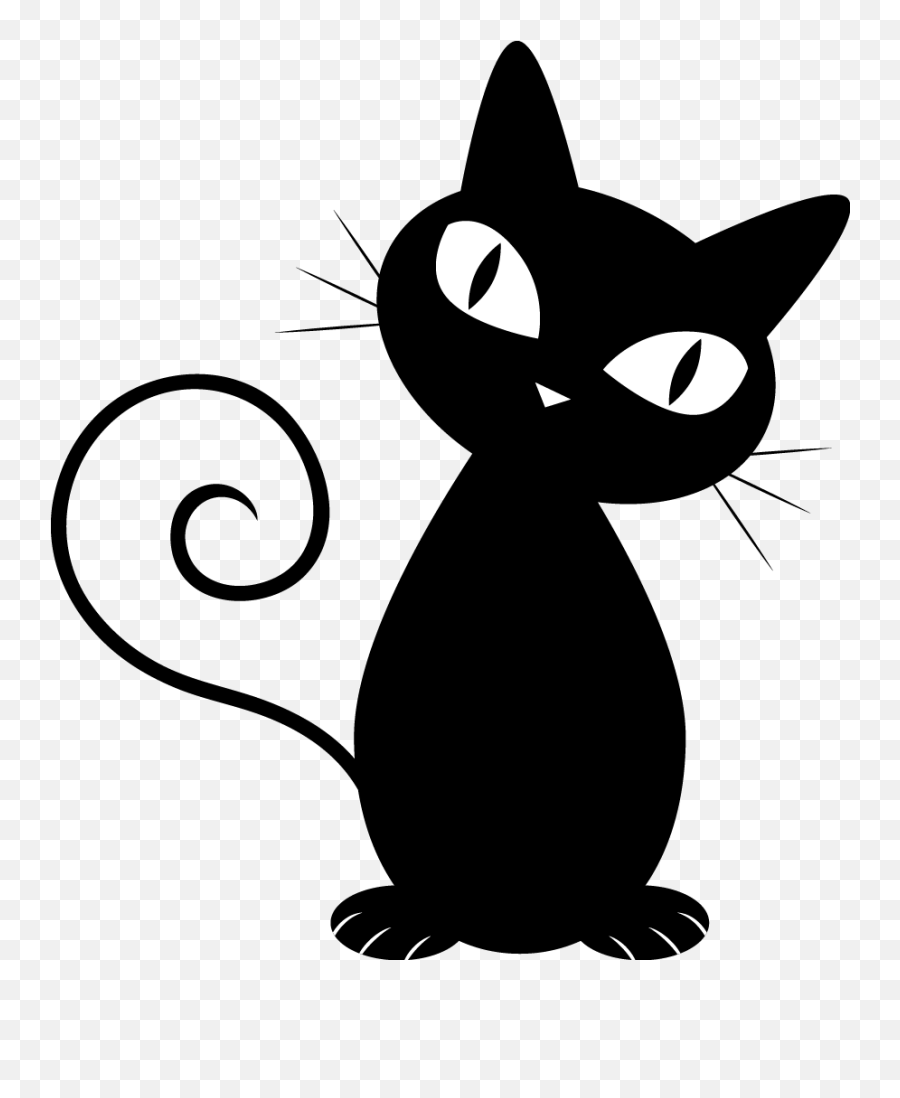 Cat - Dibujos De Gatos Negros Clipart Full Size Clipart Black Cat Drawing Emoji,Imagen De Emotion Enojado