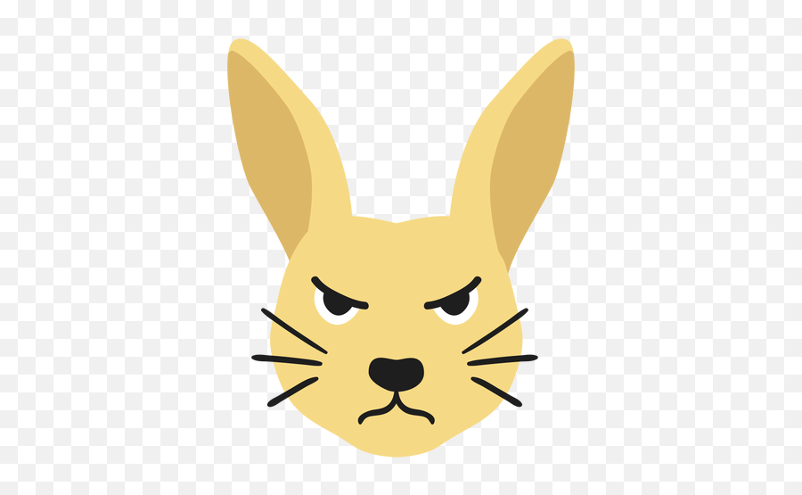 Rabbit Bunny Muzzle Angry Flat Sticker - Happy Emoji,Rabbit Emotion Art
