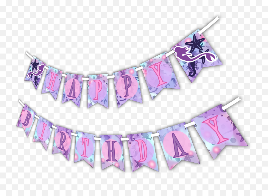 Mermaid Happy Birthday Banner Banners U0026 Signs Paper U0026 Party Emoji,Emoji Birthday Party Invitation Template Free