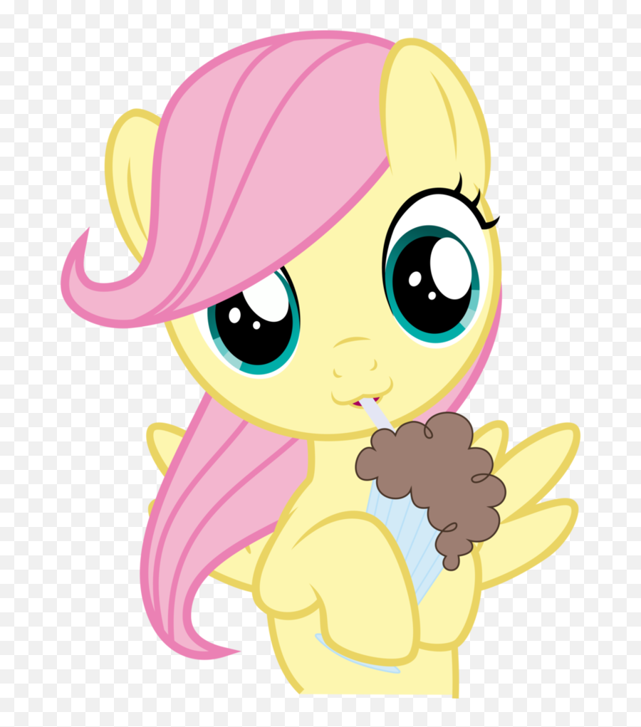 Filly Fluttershy With Milkshake My Little Pony Friendship Emoji,Pancreas Emoticon