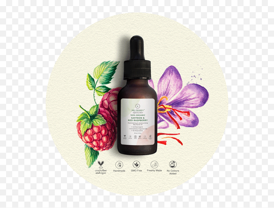 Saffron U0026 Red Raspberry Facial Oil Emoji,Gold Emotion Raspberry