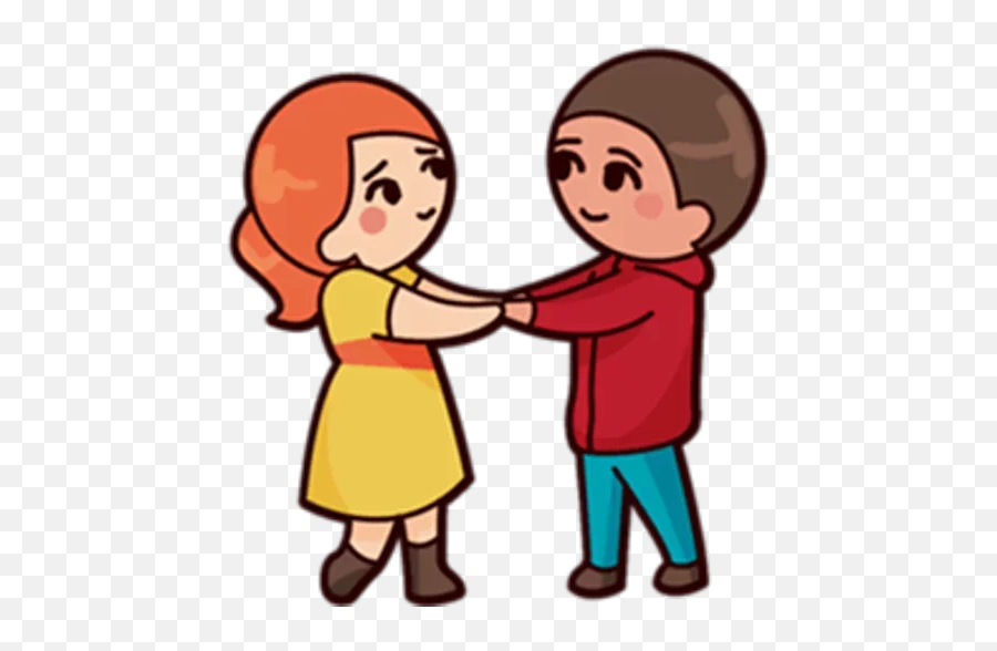 Telegram Sticker From Cute Couple Pack Emoji,Man Woman Holding Hands Emoji