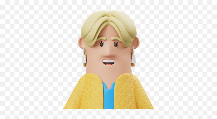 Premium Blonde Girl 3d Illustration Download In Png Obj Or Emoji,Shrug Emoji Blonde