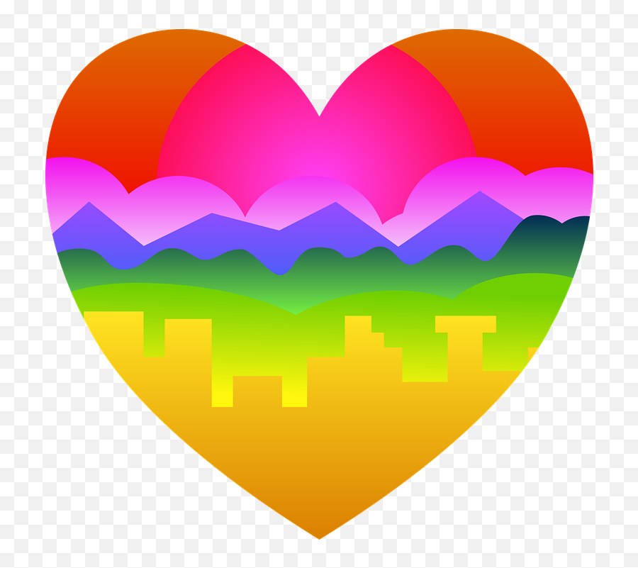 City Rainbow Landscape - Free Vector Graphic On Pixabay Emoji,Heart Emoji Gif