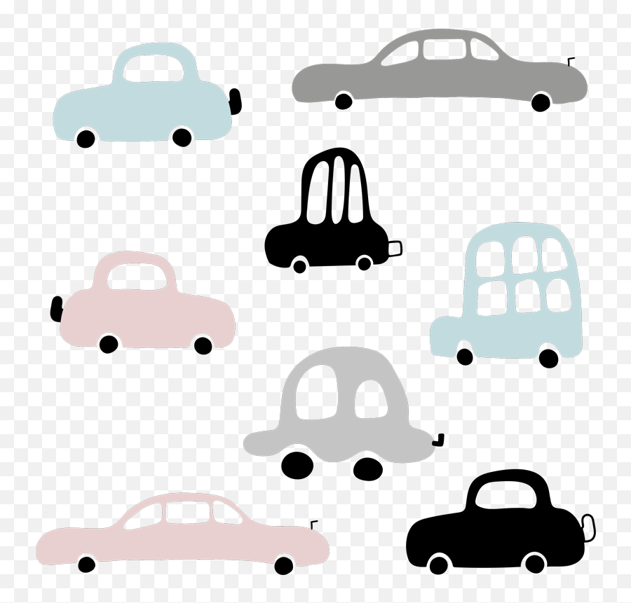 Cars Set Illustration Wall Art - Naklejki Samochody Dla Dzieci Emoji,Car Cloud Emoji