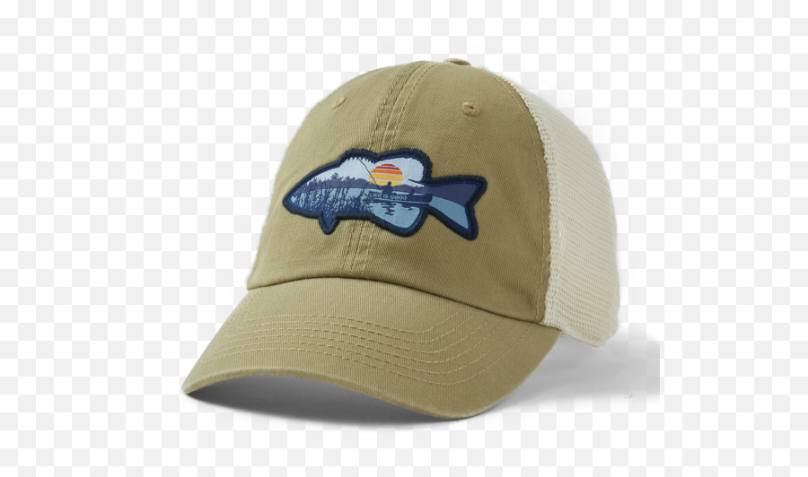Hats Fishing Vista Soft Mesh Back Cap Life Is Good - Life Is Good Fish Hat Emoji,100 Emoji Cap
