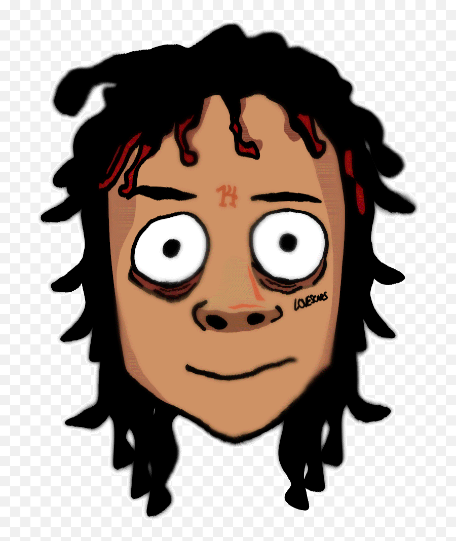 Trippie Redd Cartoon Posted By John - Trippie Redd Face Transparent Emoji,Trippie Redd With Emojis Around Him