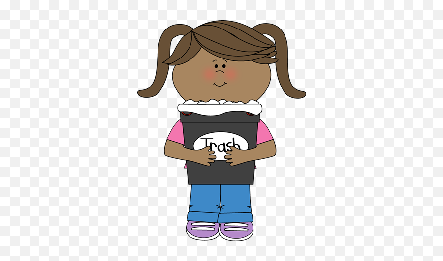 Girl Classroom Trash Helper Clip Art - Trash Helper Clipart Emoji,Teachers Dealing With Emotions Clip Art Funny