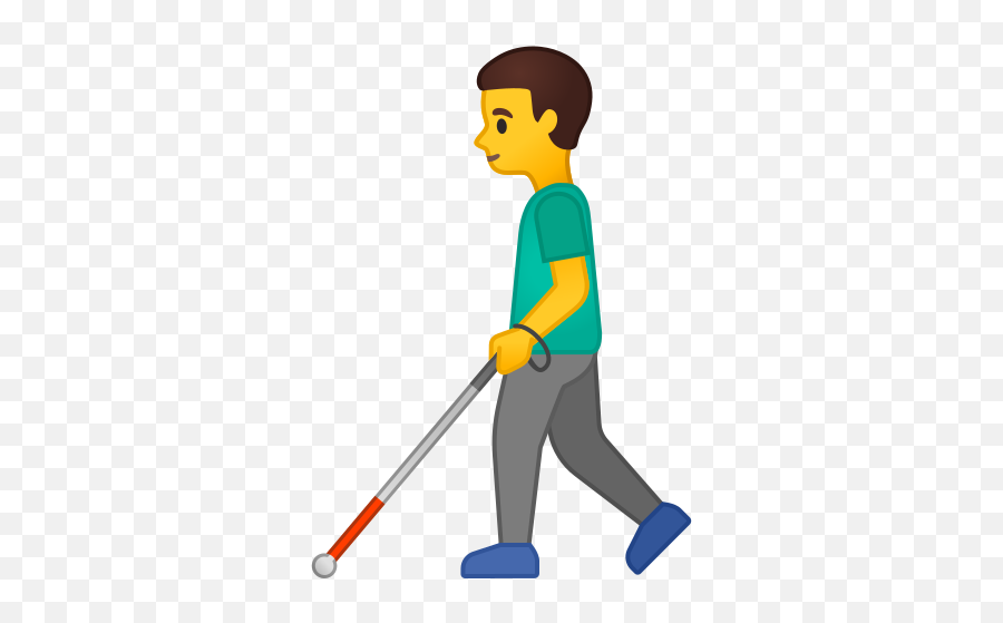 U200d Man With White Cane Emoji - Imágenes De Una Persona Caminando,Blink Emoji