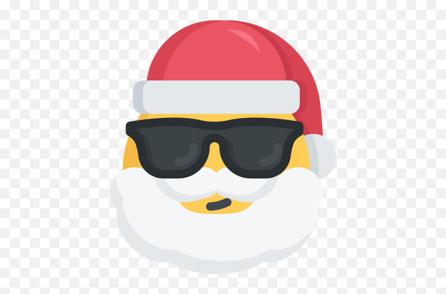 Christmas Cool Emoji Santa - Cool Santa Icon,Cool Emoji
