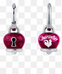 Bell Earrings With Hearts Padlock Red And Black Enamel - Orecchini Chantecler Argento E Smalto Rosso Emoji,Red Emoticon Earrings