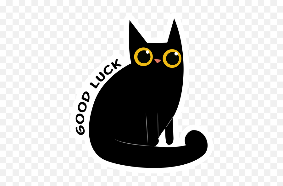 Black Cat Good Luck Sticker - Black Cat Good Luck Sticker Emoji,Kitten Playing With Yarn Ball Forum Emoticon