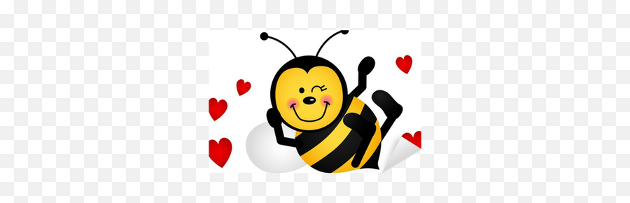 Cute Love Bee Sticker U2022 Pixers - We Live To Change Abeja En Una Hoja Emoji,Bee Heart Emoticon