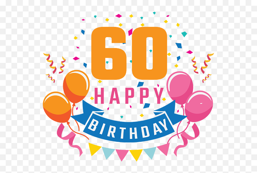 60th Birthday Balloon Banner Confetti - 75th Birthday Balloons Emoji,Emoticons 60th Birthday