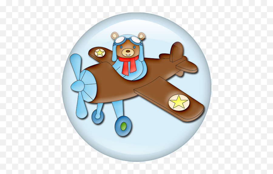 Baby Boy Scrapbook - Bear Airplane Cartoon Emoji,Funny Small Plane Emoticon