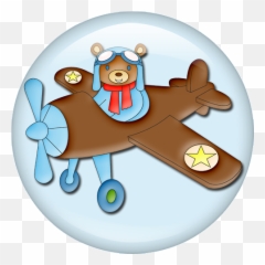 Baby Boy Scrapbook - Bear Airplane Cartoon Emoji,Funny Small Plane Emoticon