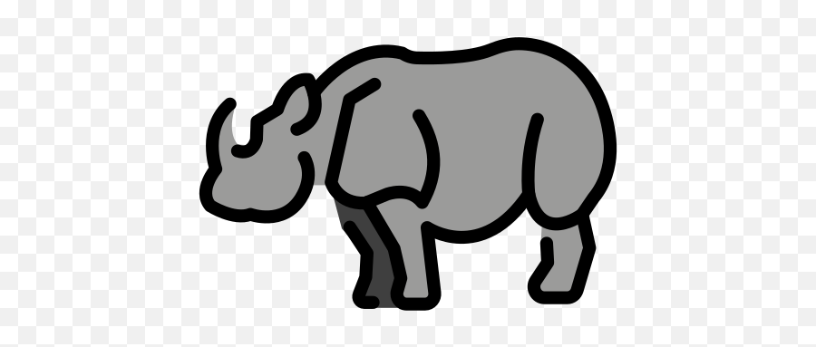 Rhinoceros Emoji - Clipart Nashorn,Indian Emoji