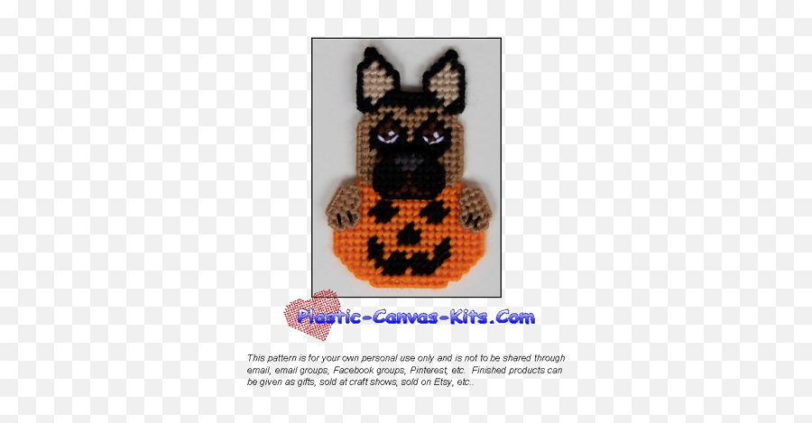 Halloween German Shepherd And Pumpkin Magnet - Plastic Canvas Pattern Or Kit Ebay Emoji,Symbol, Your Emotion + Crochet =, Leisurearts.com