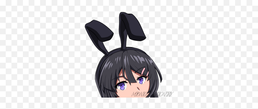 Anime Girl Albedo Peeking Sticker Midnight Trickery Emoji,Bunny Girl Emoji