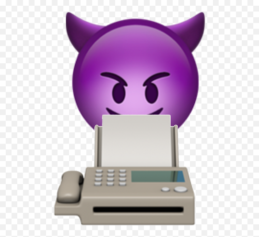 Download Evil Face Hovering Over Fax - Evil Fax Machine Emoji,Evil Emoji