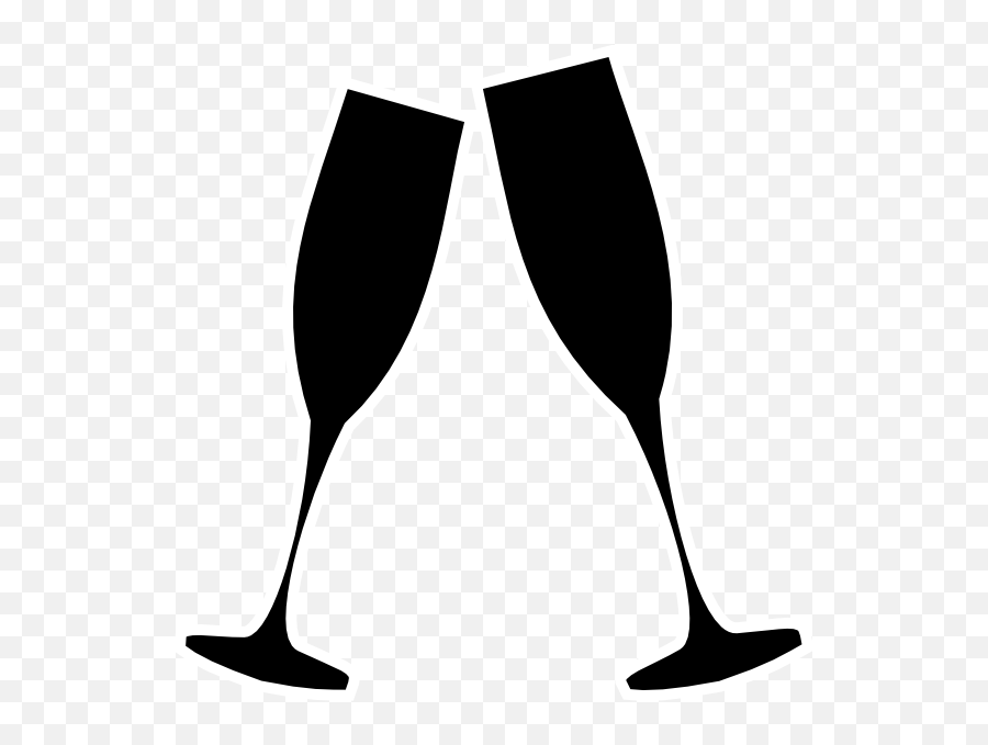 Champagne Glass Blk Png - Champagne Silhouette Emoji,Champange Emoji