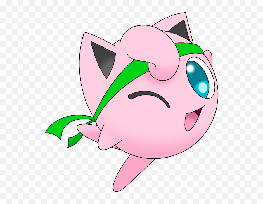 Jigglypuff Pokemon Sticker - Jigglypuff Smash Green Bandana Emoji,Jigglypuff Emoji