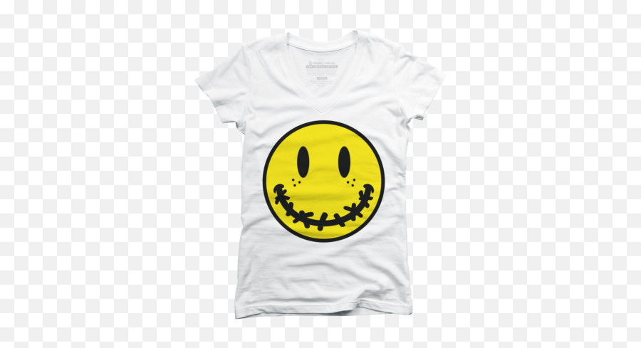 Best Juniorsu0027 V - Neck Tshirts Design By Humans Short Sleeve Emoji,Peace Hippy Smiley Emoticon