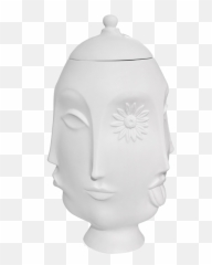 Frida Vase White - Artifact Emoji,Oatmeal Emotion