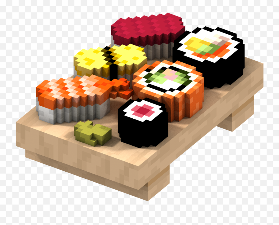 Sushi Pixel Art Minecraft Clipart - Minecraft Sushi Emoji,Sushi Emoticon Art