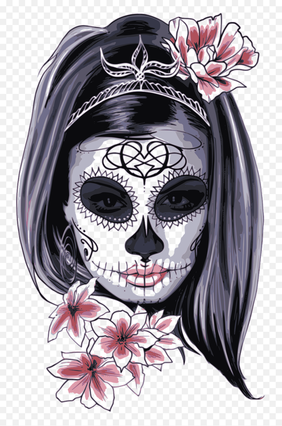 Skull La Calavera Catrina Dead Drawing - Dia Dos Mortos Desenho Emoji,Emoticon De Calavera