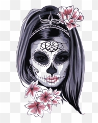 Skull La Calavera Catrina Dead Drawing - Dia Dos Mortos Desenho Emoji,Emoticon De Calavera