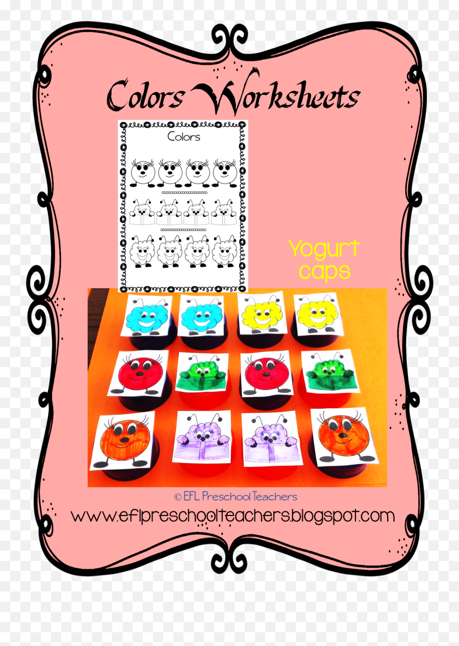 Eslefl Preschool Teachers Color Worksheets - Language Emoji,6 Emotions Colors