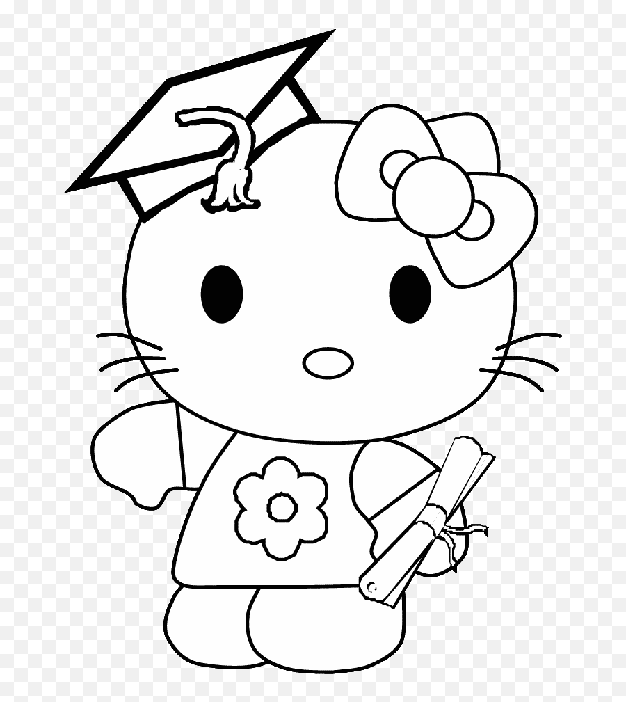 Coloring Page - Hello Kitty Coloring Pages 15 Hello Kitty Graduation Coloring Page Emoji,Linestone Hello Kitty Emoticon