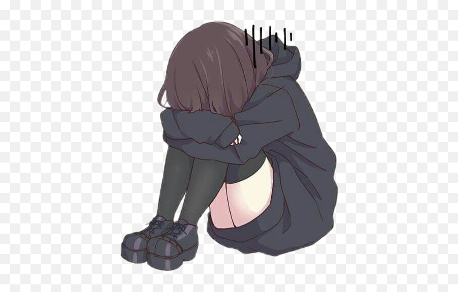20 New For Depressed Anime Girl Hoodie Drawing Beads By Laura - Anime Girl Sick Emoji,Otaku Emotion Mask