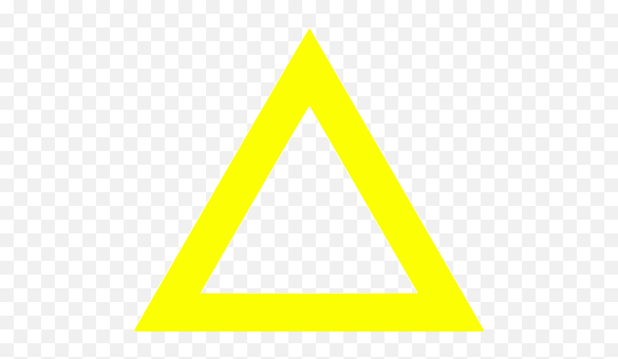 Yellow Triangle Outline Icon - Free Yellow Shape Icons Transparent Yellow Triangle Outline Emoji,Inverted Emoticon Gif