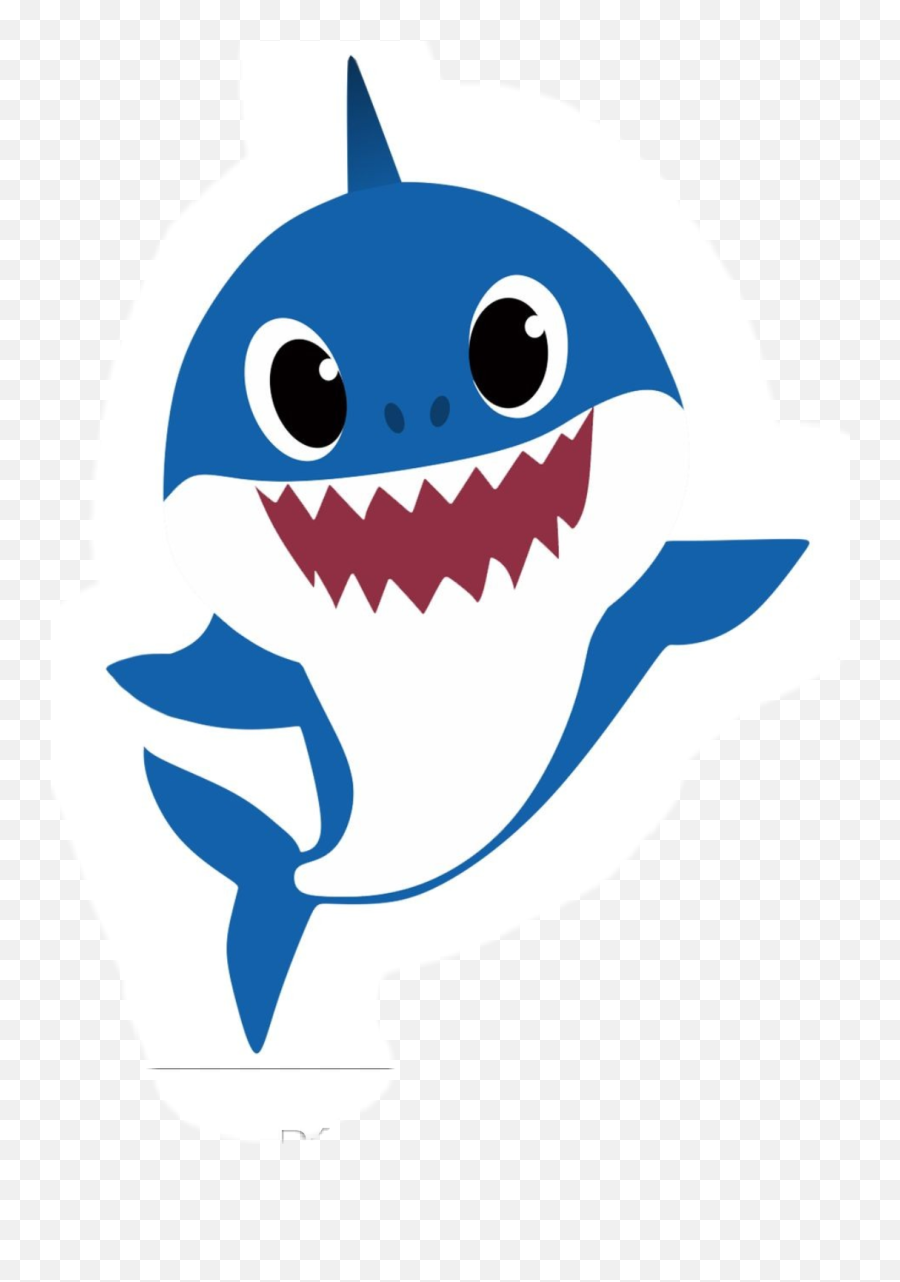 Blue Baby Shark White Outline Picture Png Transparent - Clipart Baby Shark Emoji,Emoticon Outline Clear Background
